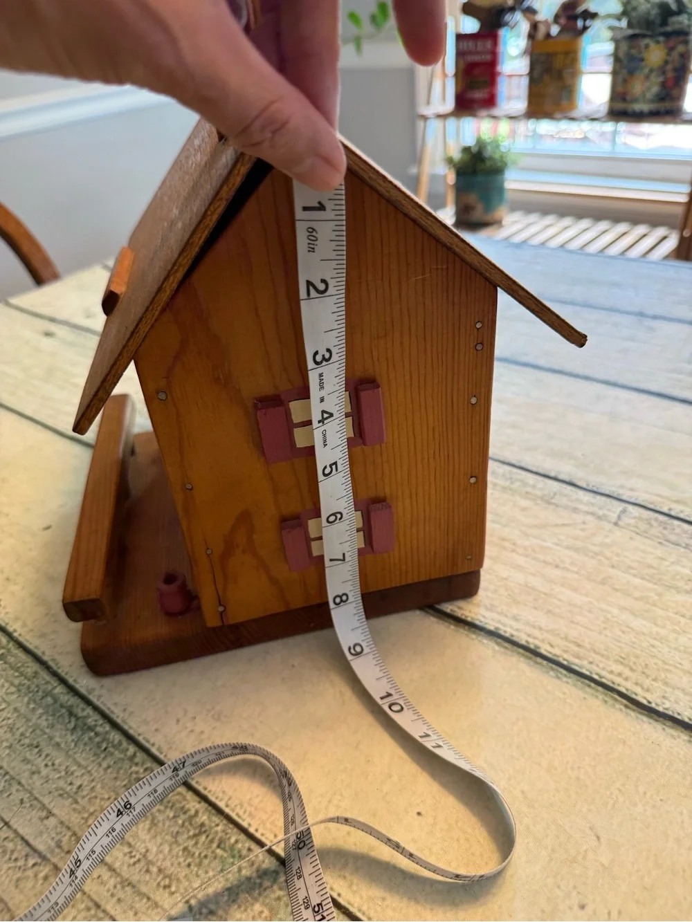 Grandmacore Vintage handmade Wooden House Recipe Box. Flaw